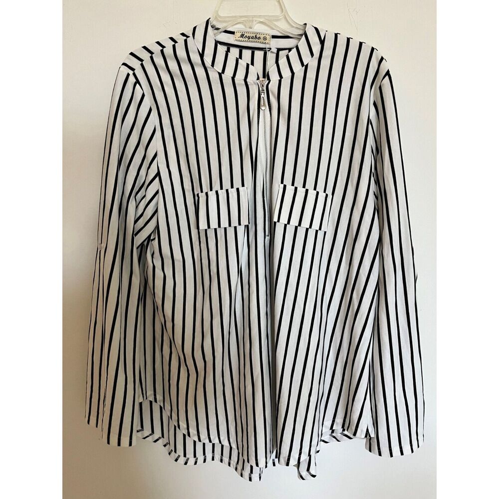 Moyabo Women's Casual Summer Cotton Striped Top/Tunic-2XL NEW w/Tag